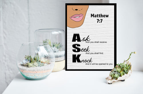 Ask Seek Knock Wall Art/Poster