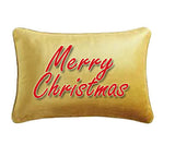 Merry Christmas Gold Throw Pillow