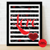 Black and White Love Striped Wall Art/Poster Print