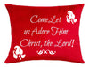 Come Let Us Adore Him Throw Pillow