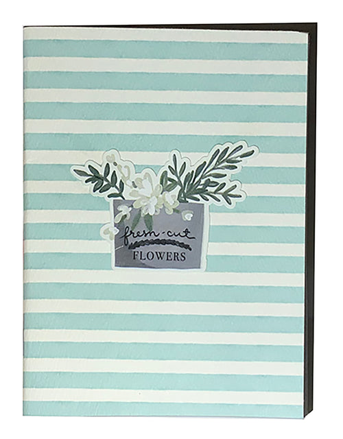 Green and White Stripe Pocket Notebook