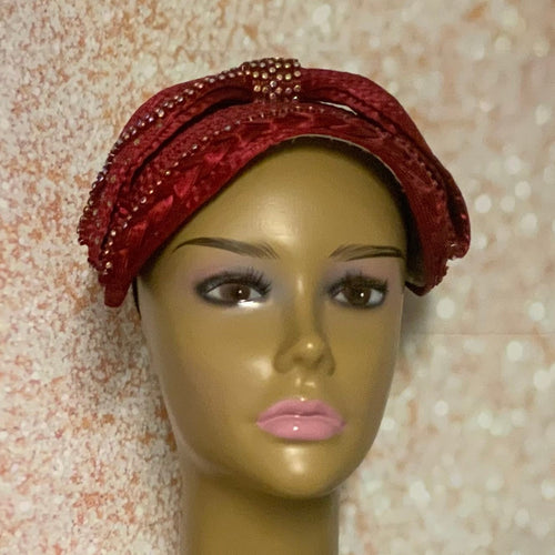 Burgundy Bow Fascinator Half Hat