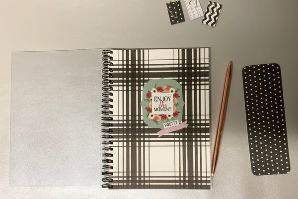 Black and White Plaid Notebook