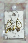 Gold and White Stripe Bow and Heart Paper Clip Charm