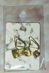 Gold Bow and Heart Paper Clip Charm