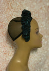 Black and Turquoise Scrunchie Headband