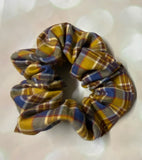 Yellow Blue Plaid Scrunchie