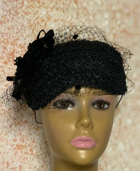 Black Flower Hat