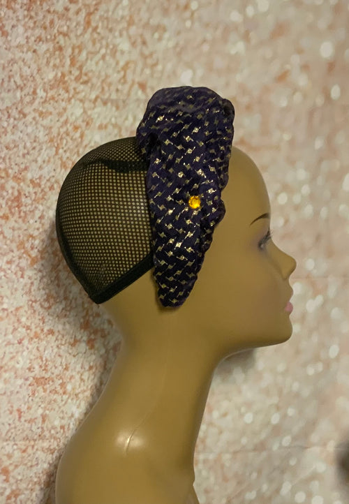 Purple and Gold Scrunchie Headband