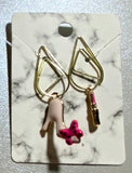 Pink Bow Heel and Lipstick Paper Clip Charm