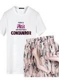 Pretty in Pink Camoflauge Conqueror White T-shirt