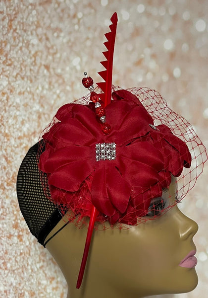 Flower Fascinator Half Hat For Church Weddings and Tea Parties